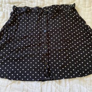 black & white floral mini skirt